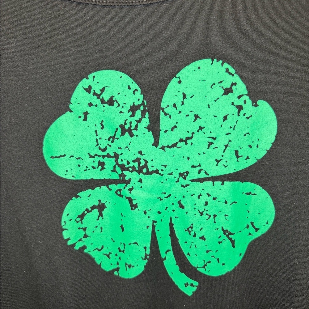 Black Long Sleeve Top with Green Clover | Shamrock | Women’s Size S | Comfy - Picture 6 of 11
